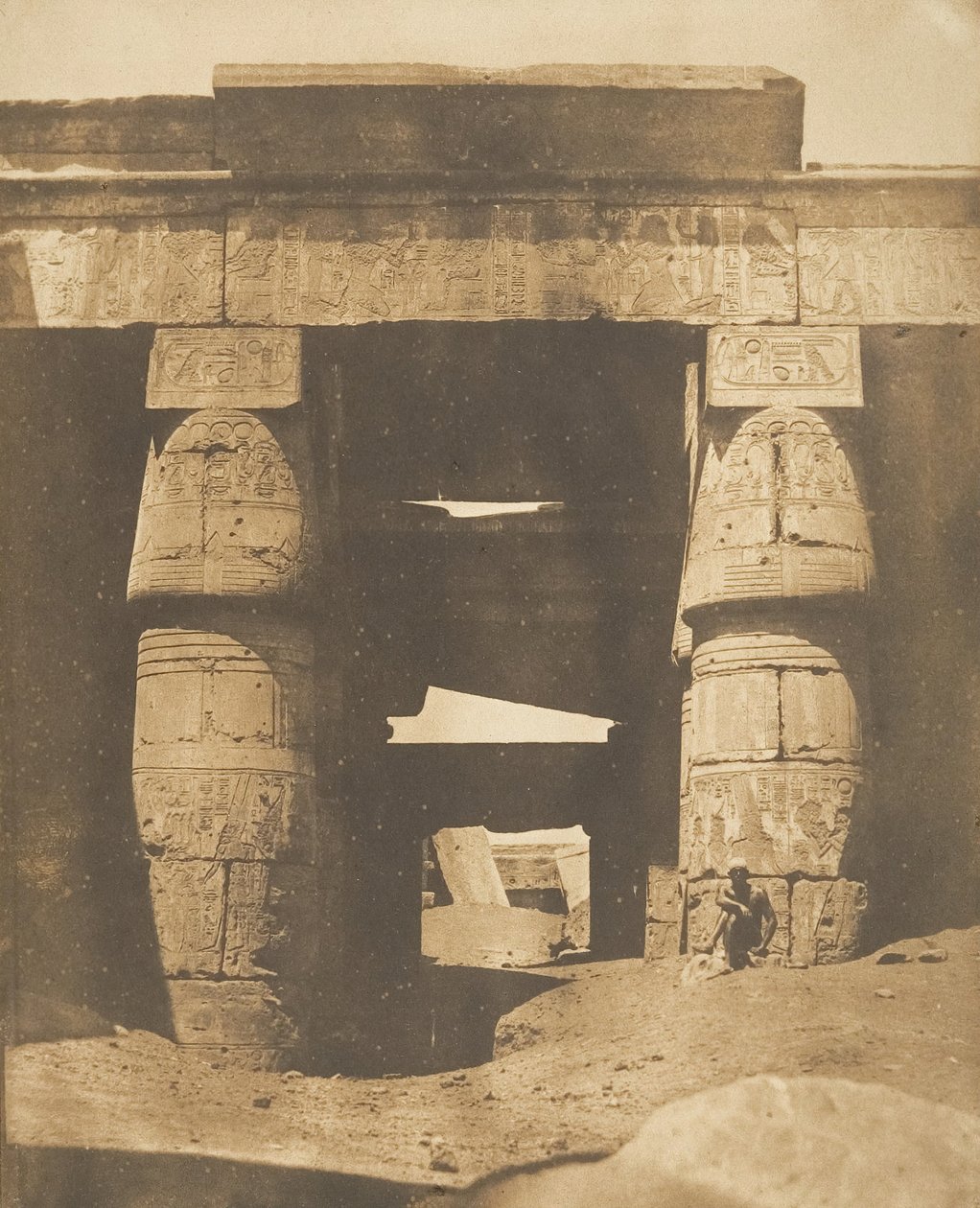 Interiér chrámu Khons, v Karnac, Théby, 1849-50. od Maxime Du Camp