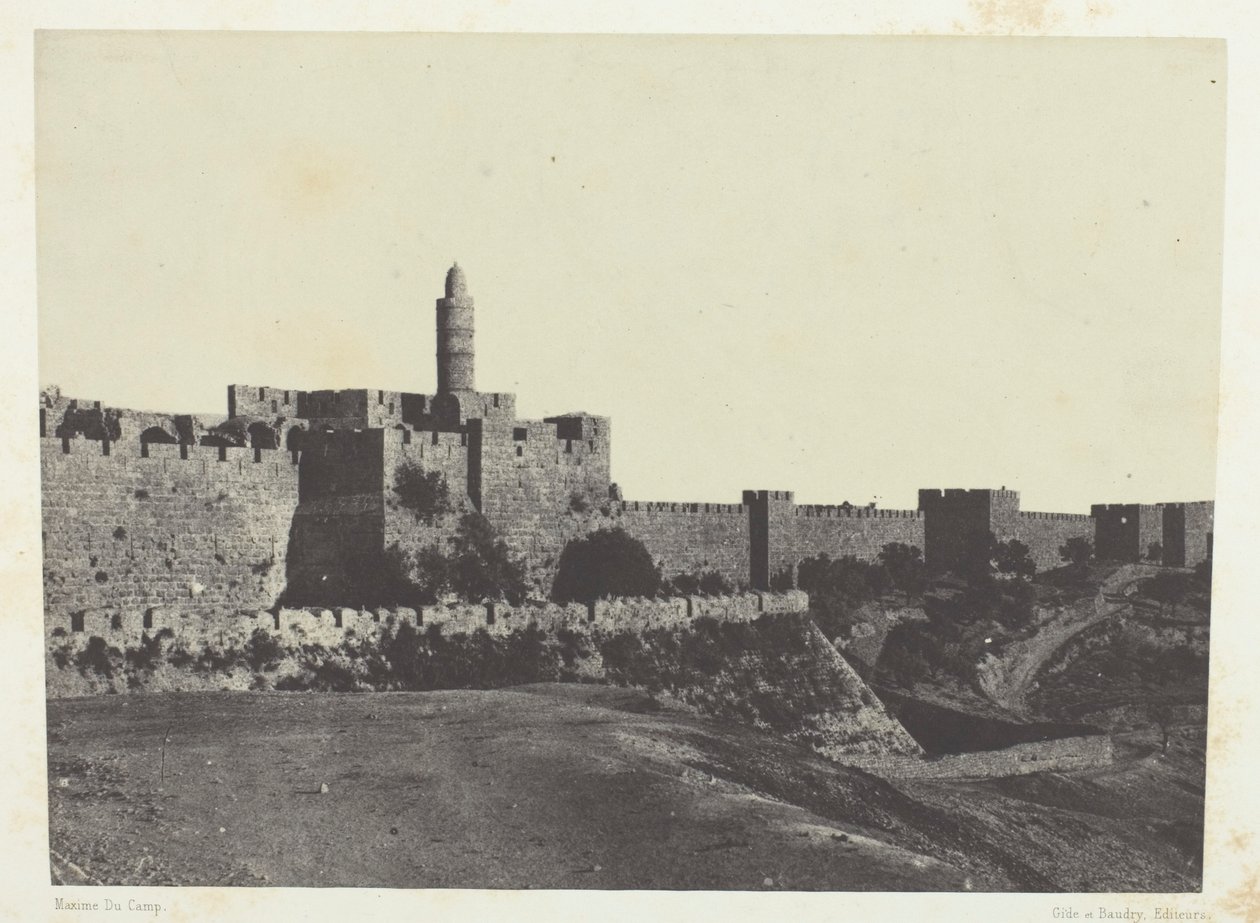 Jeruzalém, západní hradby; Palestina od Maxime Du Camp