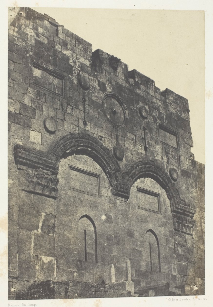 Jeruzalém, Zlatá brána (Bab-El-Daharieh); Palestina od Maxime Du Camp