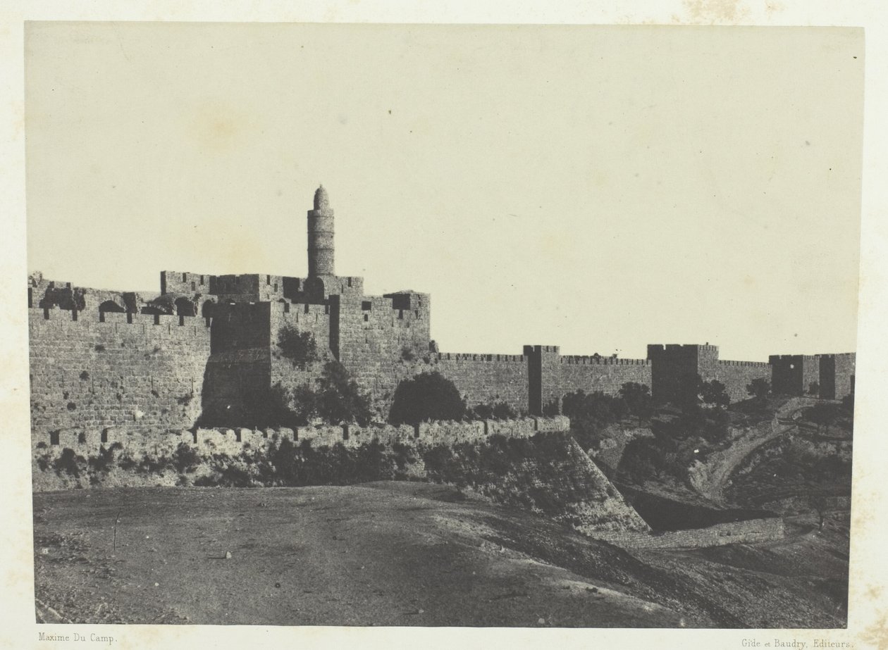 Jeruzalém, západní hradby; Palestina od Maxime Du Camp
