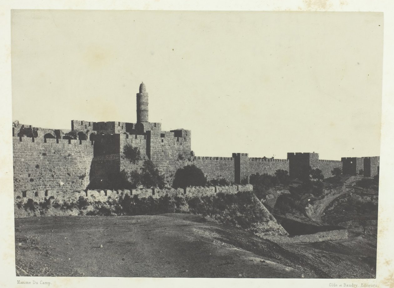 Jeruzalém, Západní zdi, Palestina, 184951, tištěno 1852. od Maxime Du Camp