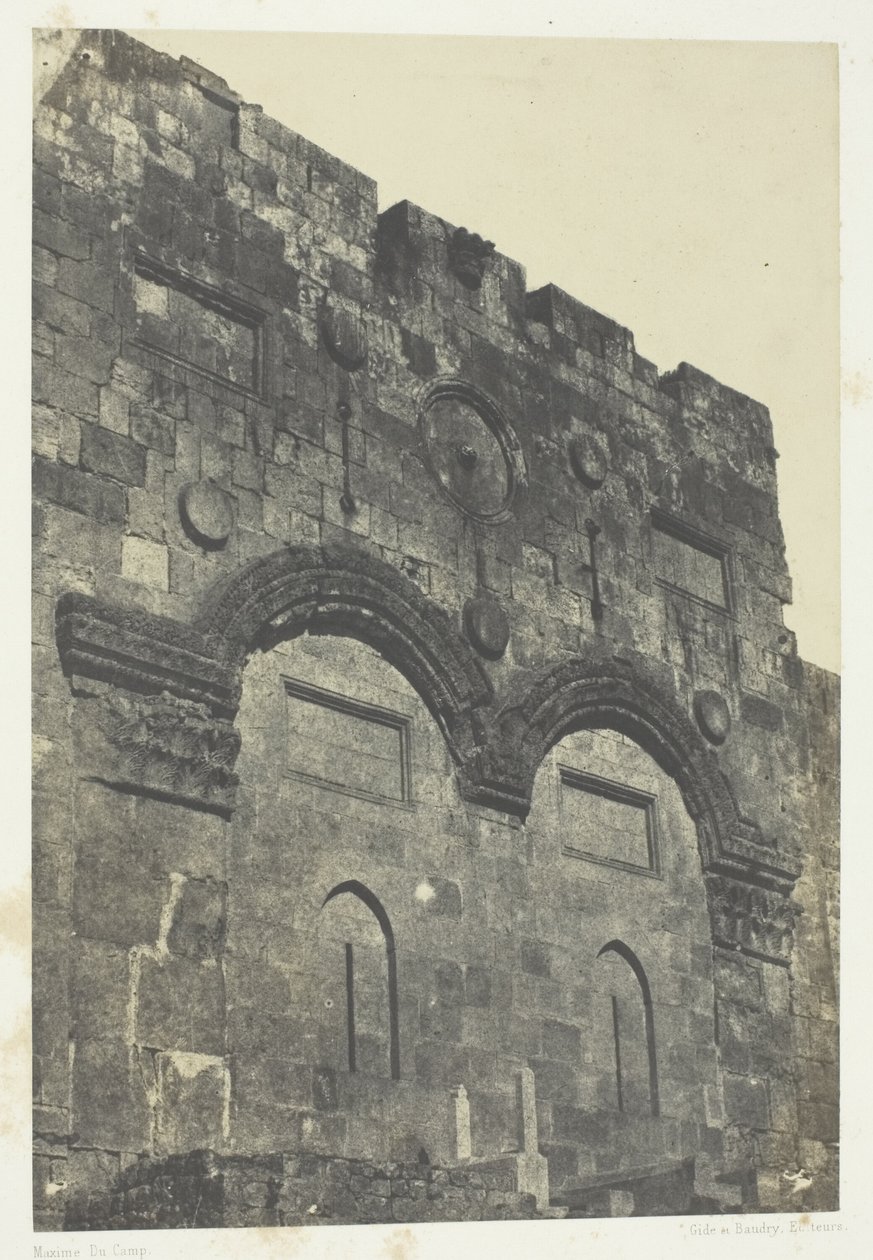 Jeruzalém, Zlatá brána (Bab-El-Daharieh); Palestina od Maxime Du Camp