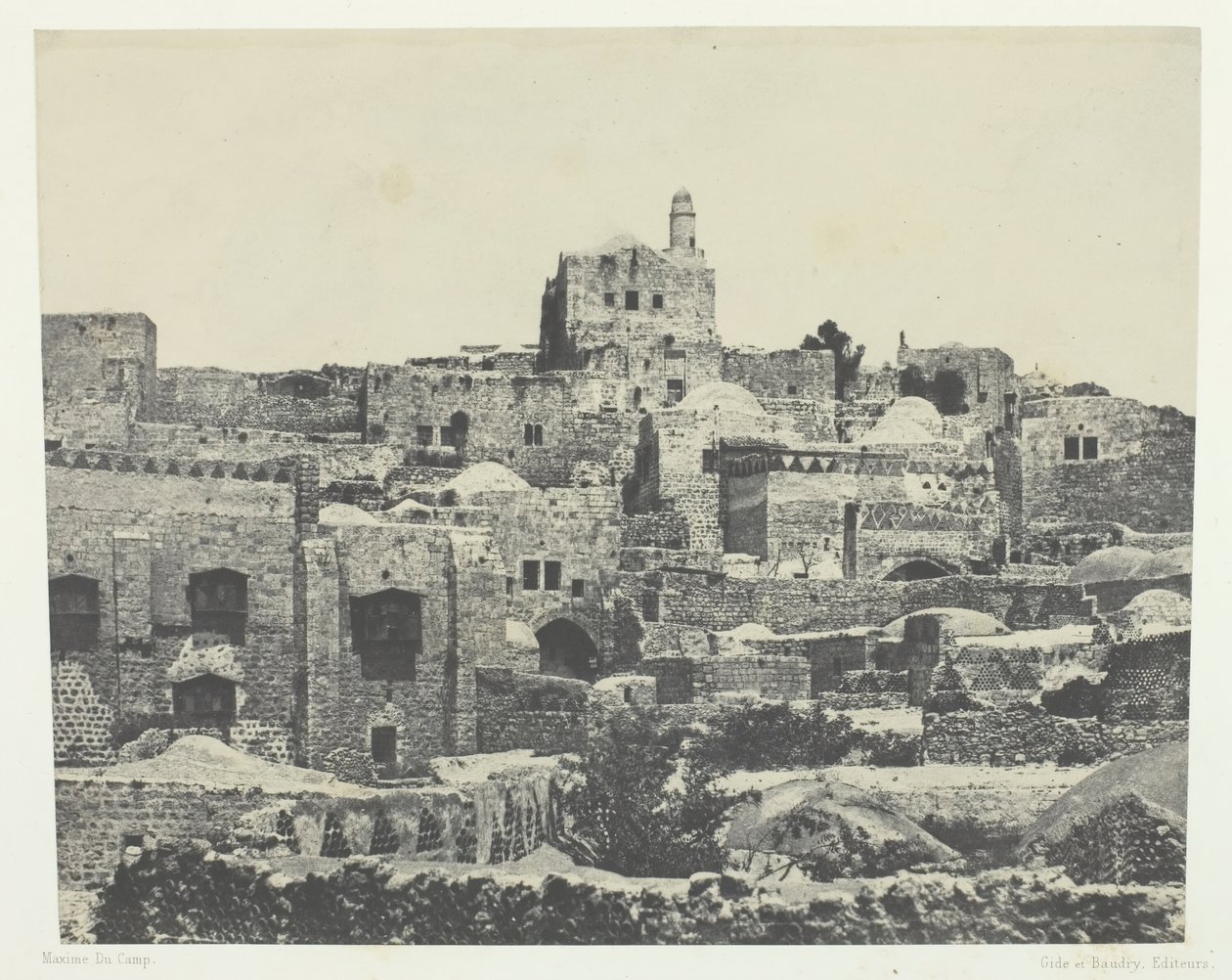 Jeruzalém, Západní čtvrť, Palestina, 184951, vytištěno 1852. od Maxime Du Camp