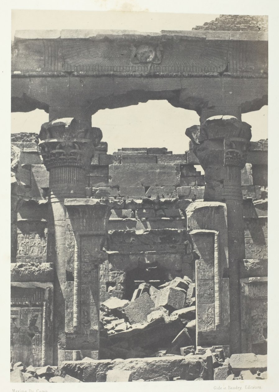 Kalabscheh, Porte du Pronaos, Nubie, 184951, vytištěno 1852. od Maxime Du Camp