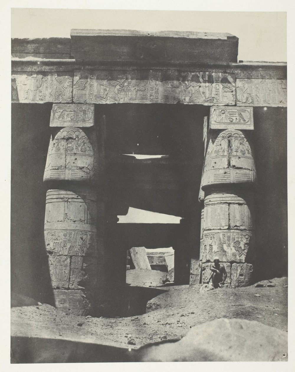 Karnak, sloupoví chrámu Khons; Thebes od Maxime Du Camp