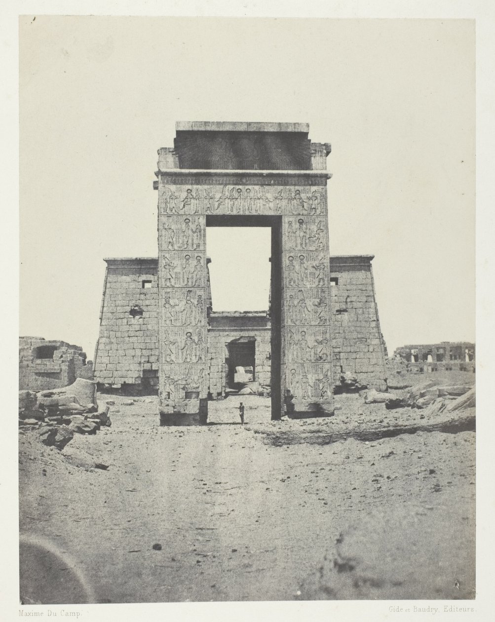 Karnak, Propylon z chrámu Khons; Thebes od Maxime Du Camp
