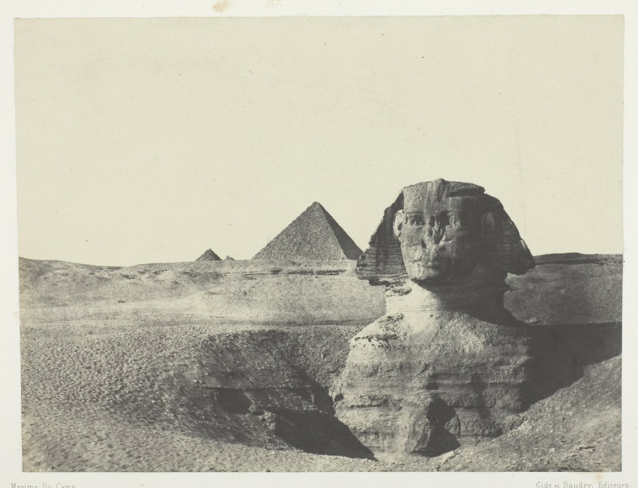 Sphynx při pohledu zepředu, střední Egypt od Maxime Du Camp