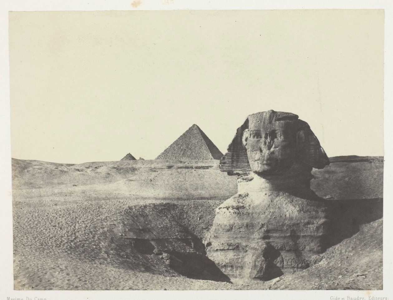 Sphynx při pohledu zepředu, střední Egypt od Maxime Du Camp
