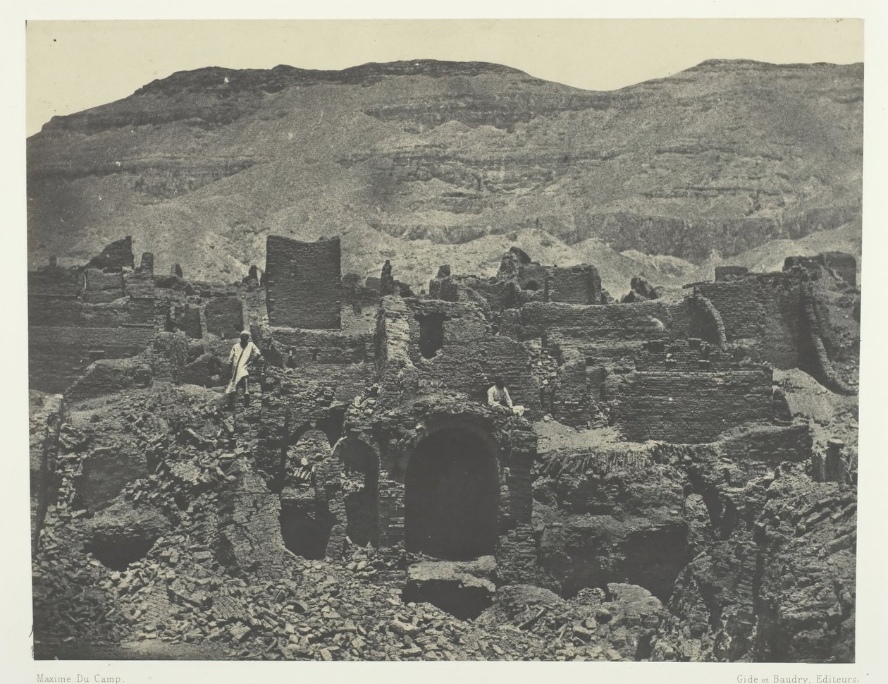 Medinet-Habou, Ruiny města Papa, Théby, 184951, vytištěno 1852. od Maxime Du Camp