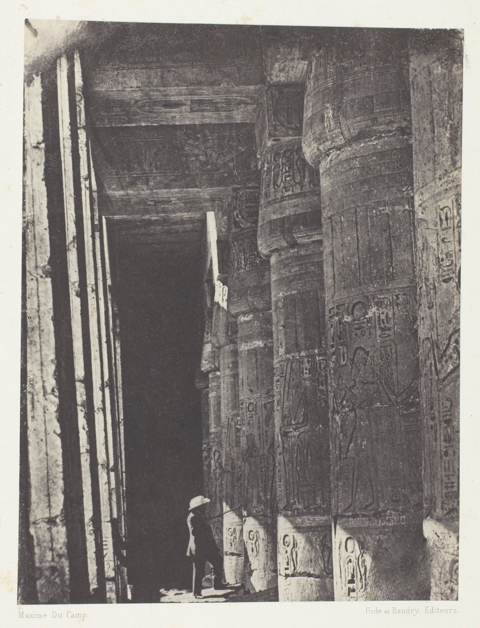 Medinet-Habou, galerie paláce Ramses-Méiamoun; Thebes od Maxime Du Camp