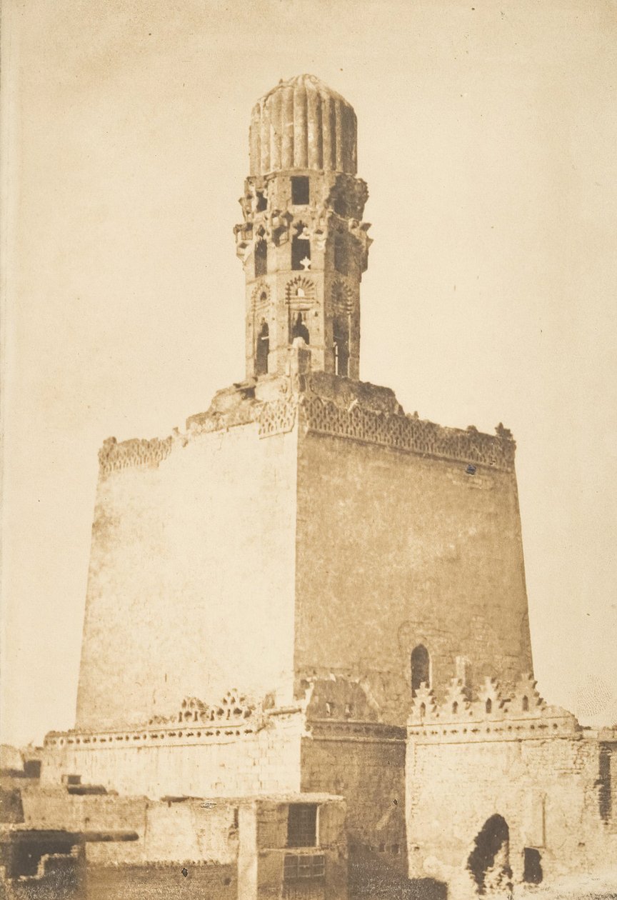 Západní minaret mešity chalífy Hakema, Káhira, 9. ledna 1850. od Maxime Du Camp