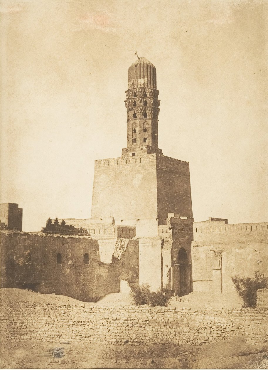Východní minaret mešity Khalif Hakem, Káhira, 27. prosince 1849. od Maxime Du Camp