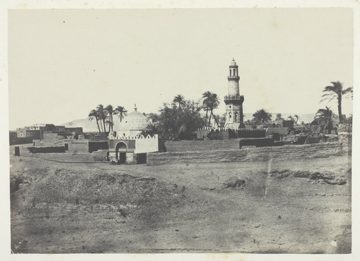 Mešita El-Arif a Murad-Beyova hrobka, Horní Egypt, deska 13 z alba "Egypte, Nubie, Palestine et Syrie" (1852) od Maxime Du Camp