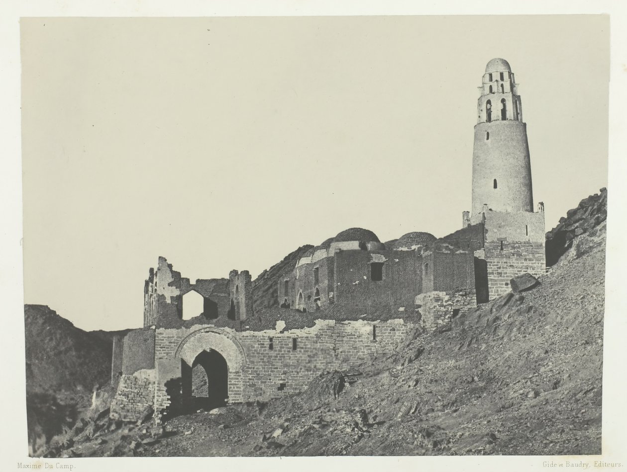 Bellalova mešita v Bab Village, Nubia, 184951, vytištěno 1852. od Maxime Du Camp