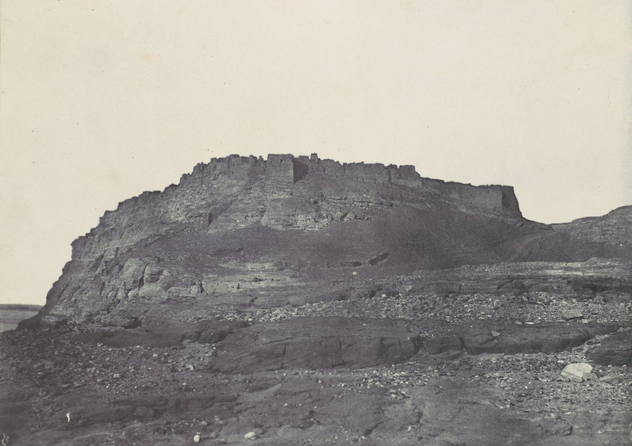 Lehký šátek na hlavu. Pevnost Ibrym Ancient Premmis. Pohled na jih., 1850. od Maxime Du Camp