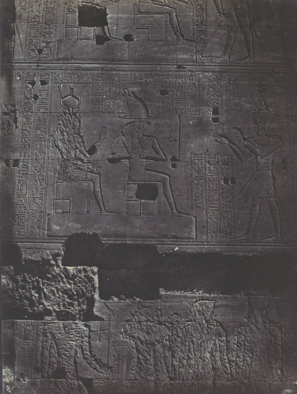 Lehký šátek na hlavu. Velký chrám Isis ve Philoe. Západní zeď, 1850. od Maxime Du Camp