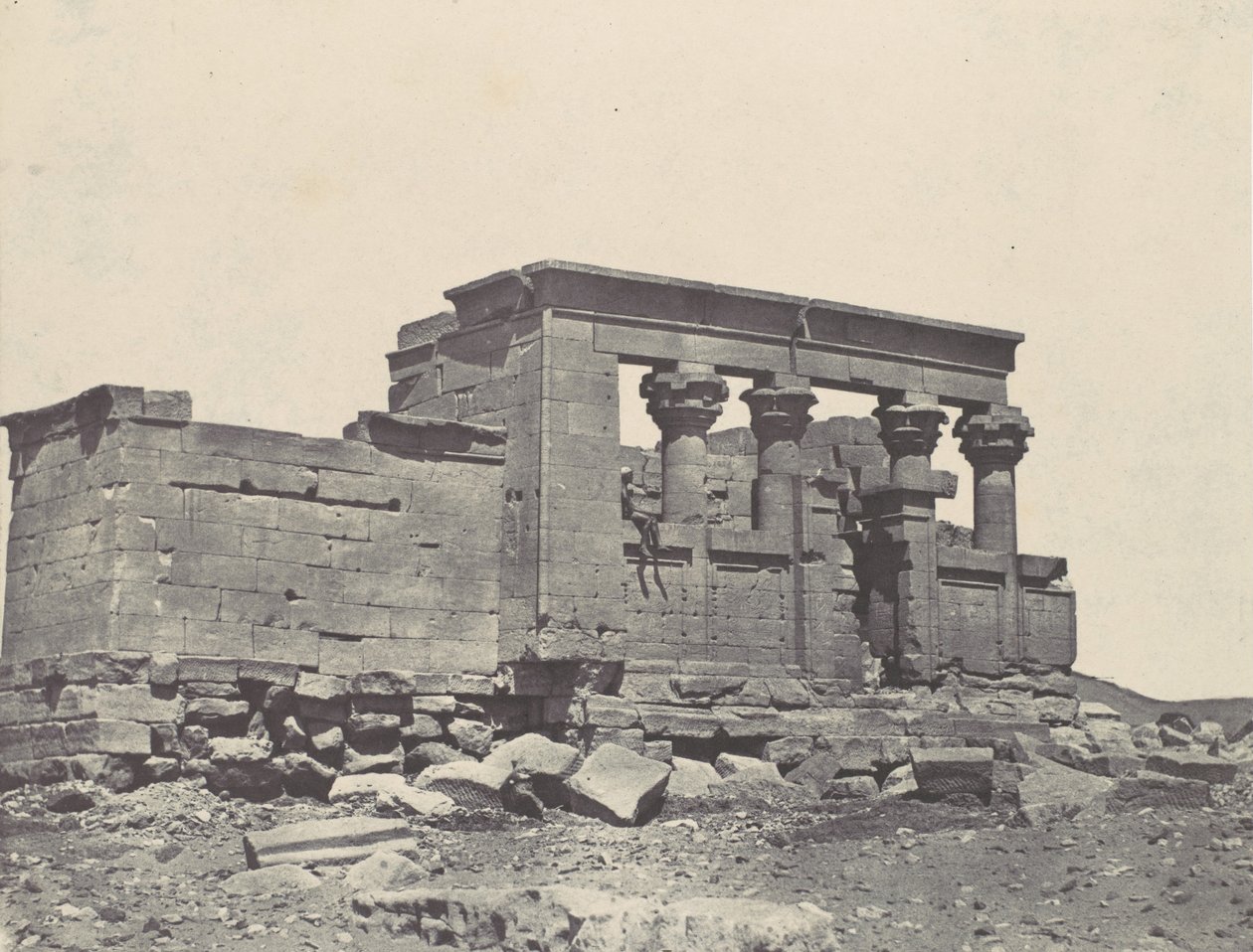 Lehký šátek na hlavu. Chrám Debod. Parembola z Antoninova itineráře, 1850. od Maxime Du Camp