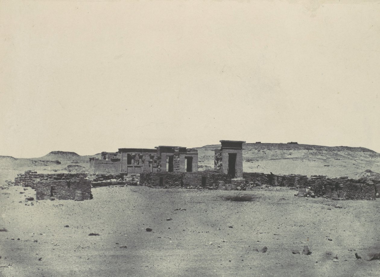 Lehký šátek na hlavu. Chrám a vesnice Debod. Parembola z Antoninova itineráře, 1850. od Maxime Du Camp