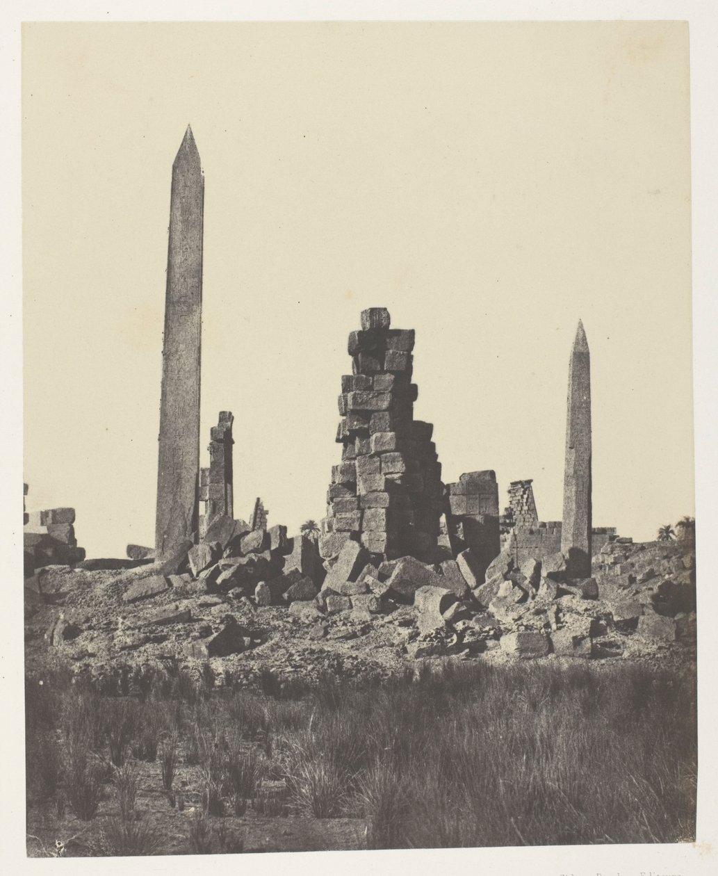 Palác Karnak, Obelisky; Thebes od Maxime Du Camp