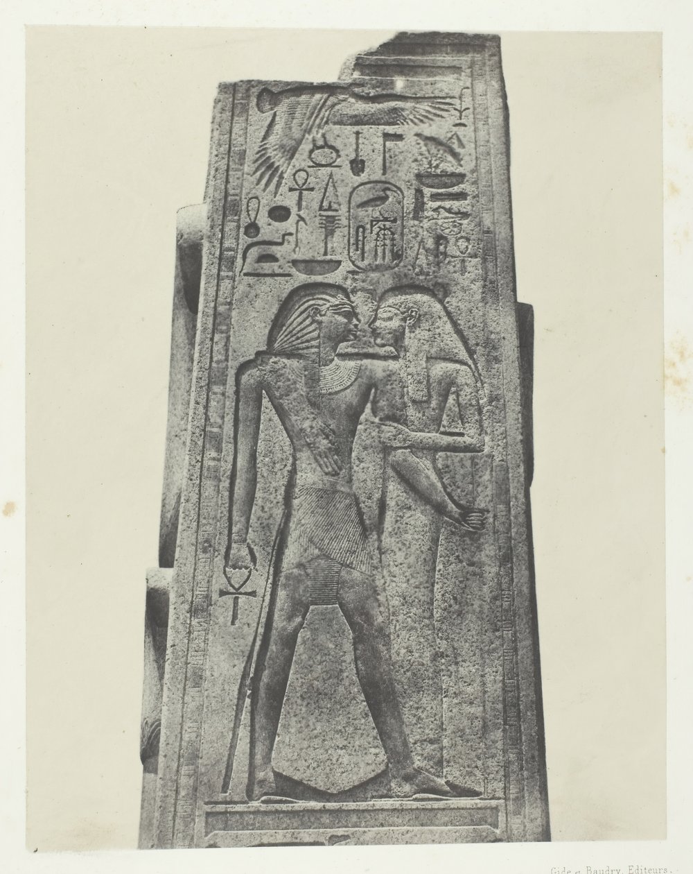 Palác Karnak, sloup před žulovou svatyní, Théby, 184951, vytištěno 1852. od Maxime Du Camp