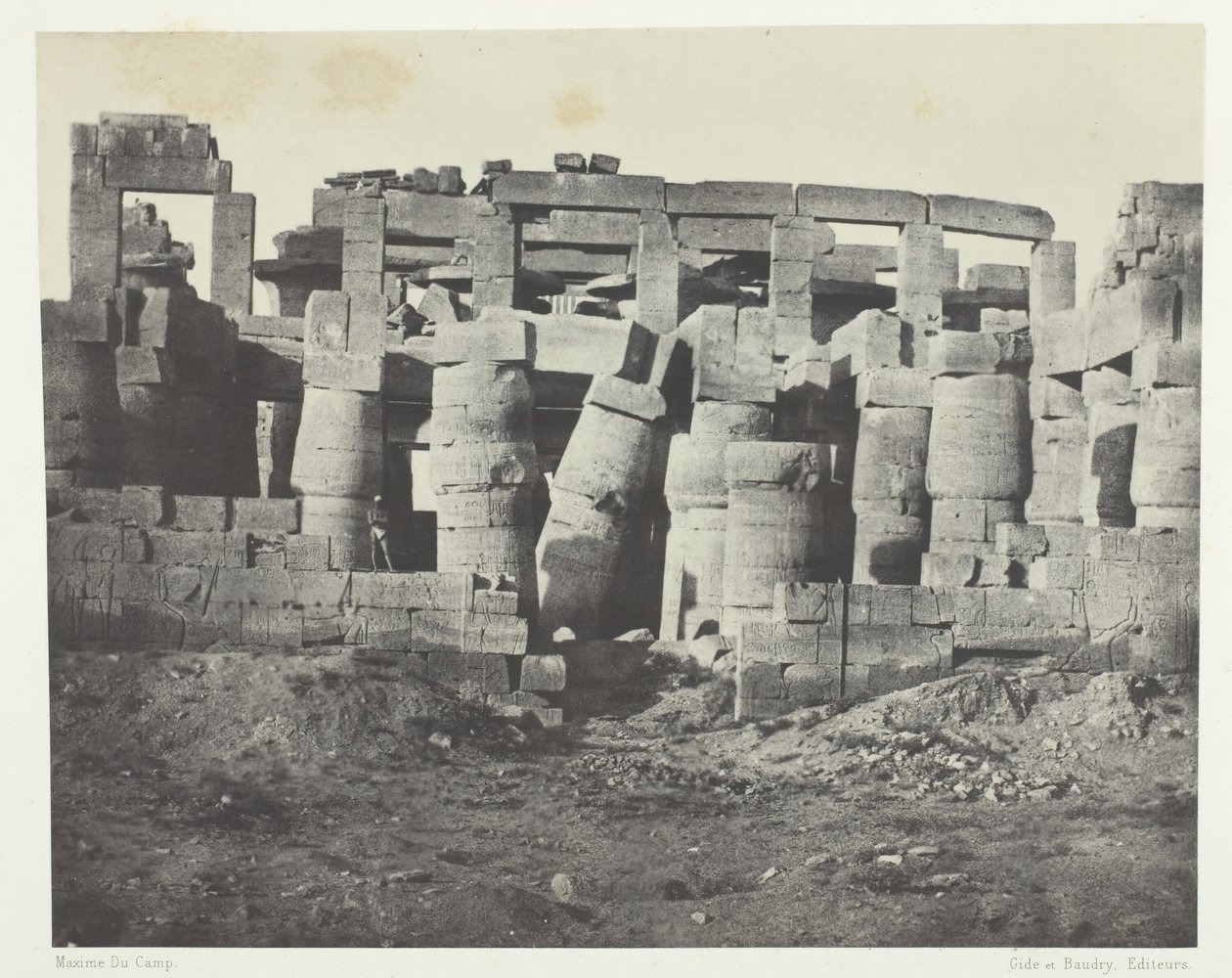 Palác Karnak, Hypostyle Hall Vzato na sever, Théby, 184951, vytištěno 1852. od Maxime Du Camp
