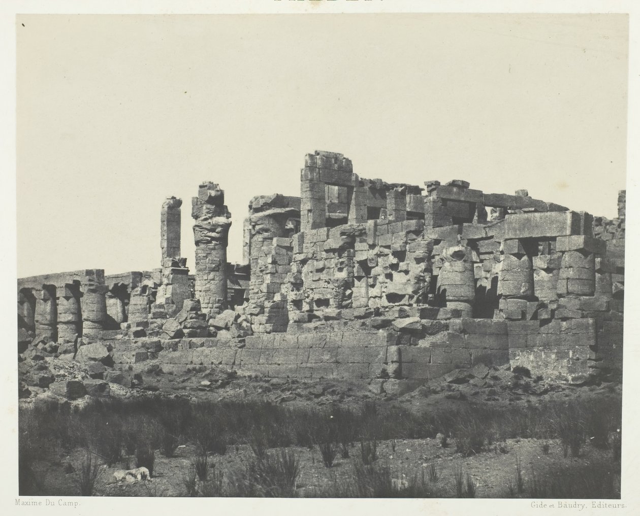 Palác Karnak, Hypostyle Hall, převzato ze severovýchodního úhlu, Théby, 184951, vytištěno 1852. od Maxime Du Camp
