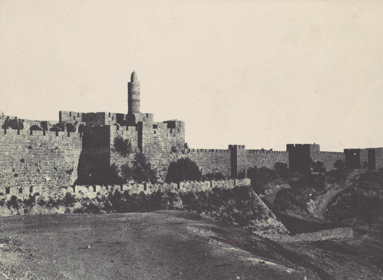 Palestina. Jeruzalém. Západní část zdí, 1850. od Maxime Du Camp