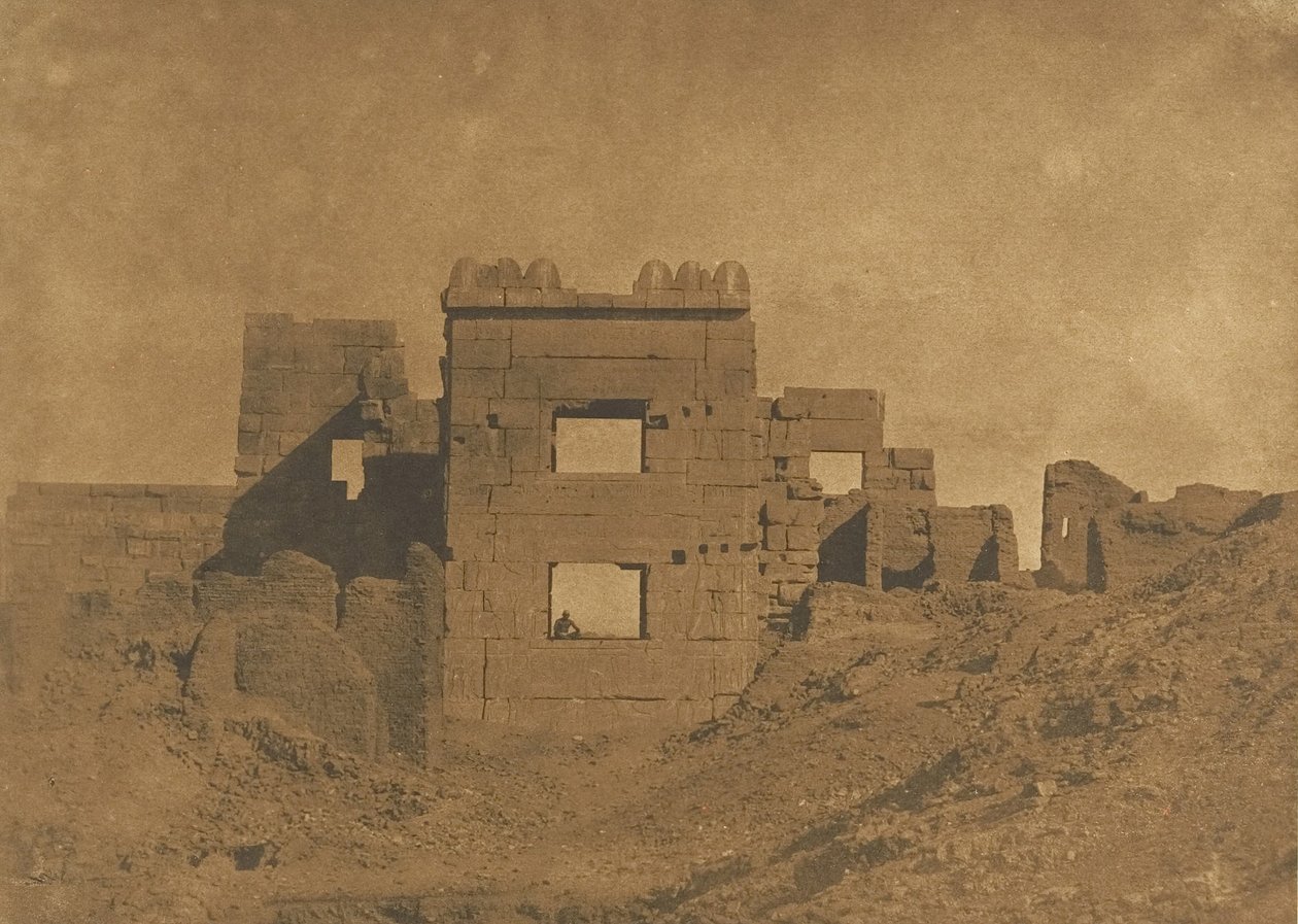 Pavilon nebo Gyneceum Rhamses-Meiamoun, v Medinet-habou, 1849-50. od Maxime Du Camp