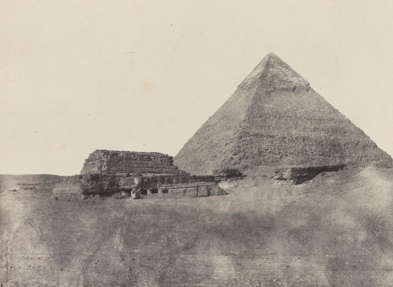 Chefrenova pyramida, Střední Egypt, deska 10 z alba "Egypt, Núbie, Palestina a Sýrie" (1852) od Maxime Du Camp