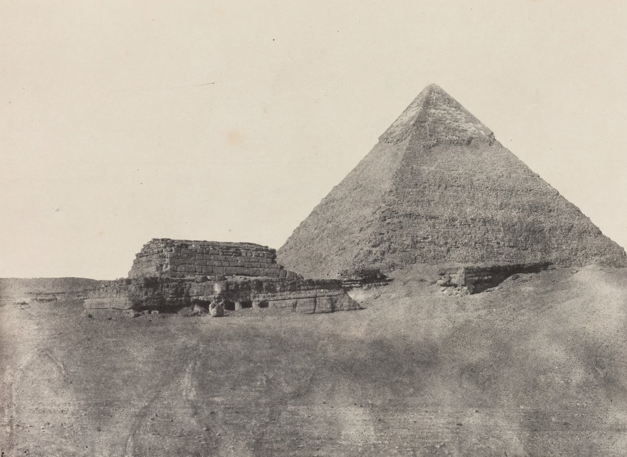Chephrenova pyramida, Střední Egypt, 184951, vytištěno 1852. od Maxime Du Camp