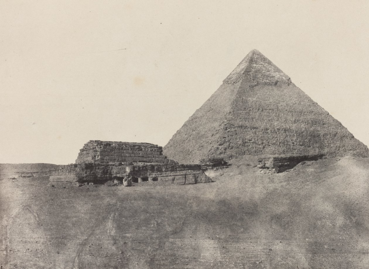 Chefrenova pyramida, Střední Egypt, deska 10 z alba "Egypt, Núbie, Palestina a Sýrie" (1852) od Maxime Du Camp