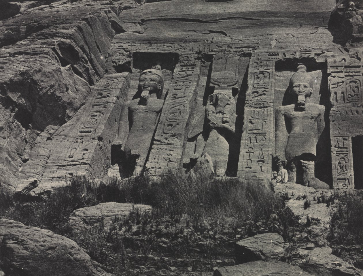 Jižní část skalnatého chrámu Hathor, Abu Simbel od Maxime Du Camp
