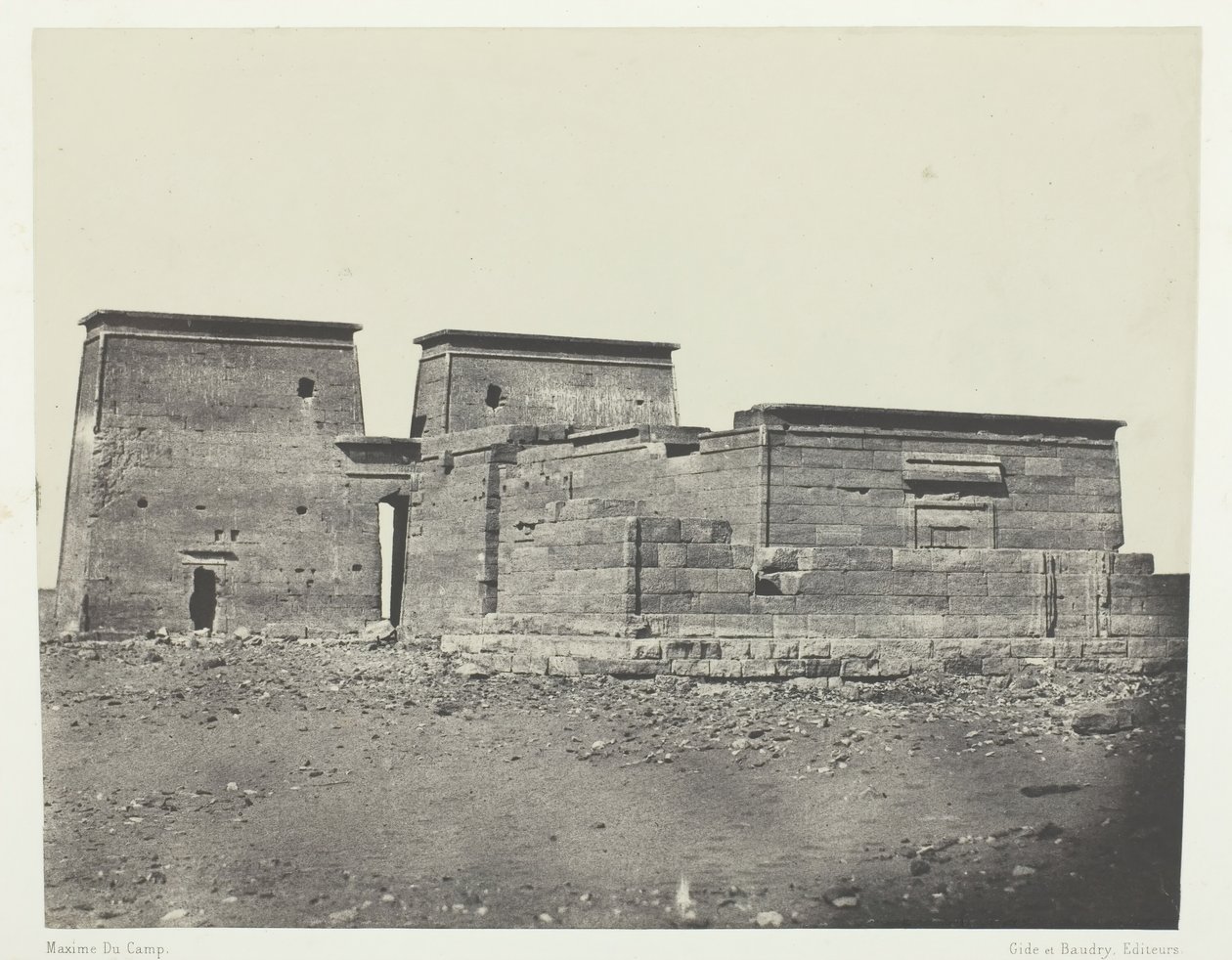 Starověký chrám Pselcis Dakkeh, Núbie, 184951, vytištěno 1852. od Maxime Du Camp