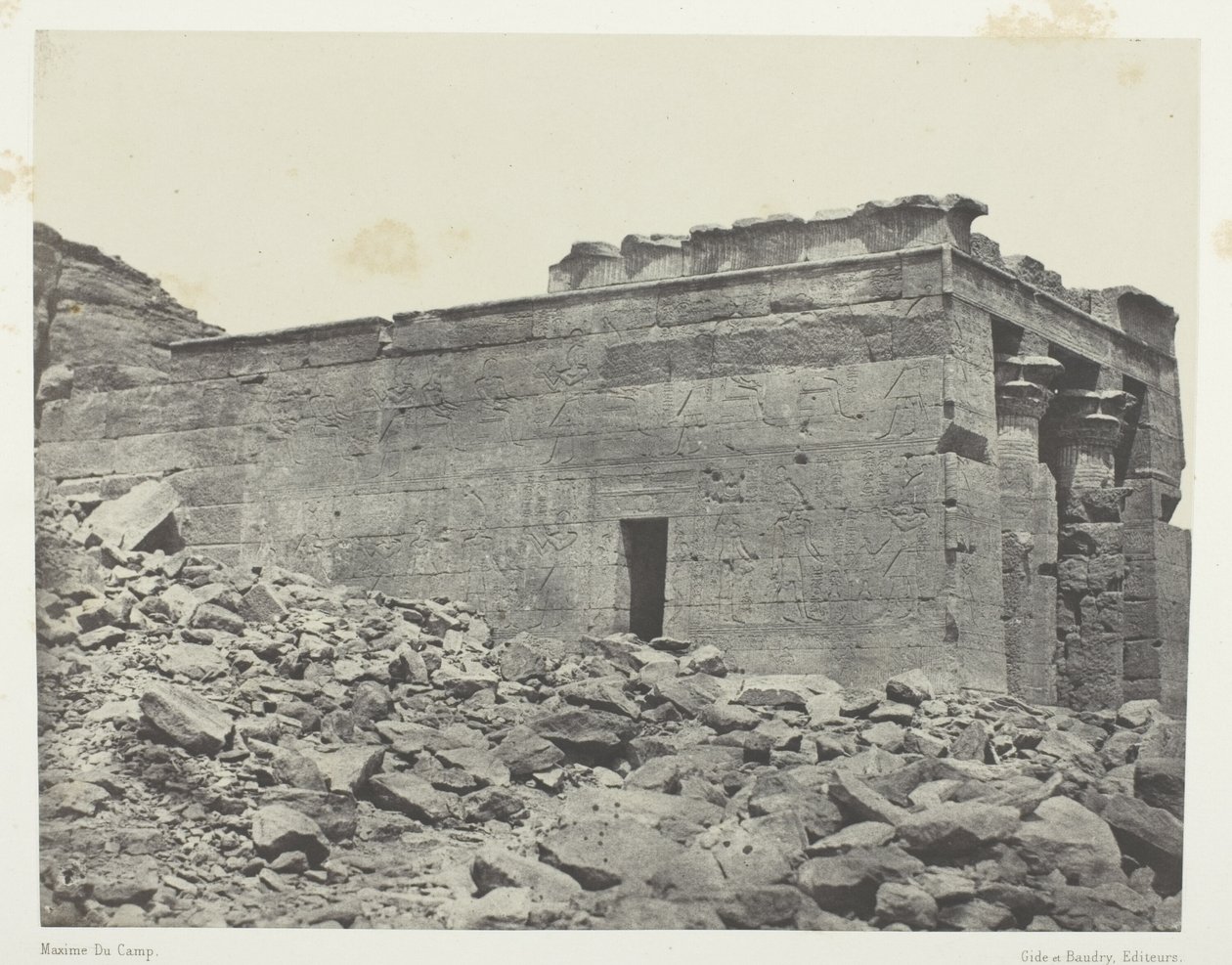 Temple De Dandour (Ancienne Tantour), Dédié à La Triade Osiris-Isis-Horus; Nubie, deska 93 z alba "Egypte, Nubie, Palestine et Syrie" (1852) od Maxime Du Camp