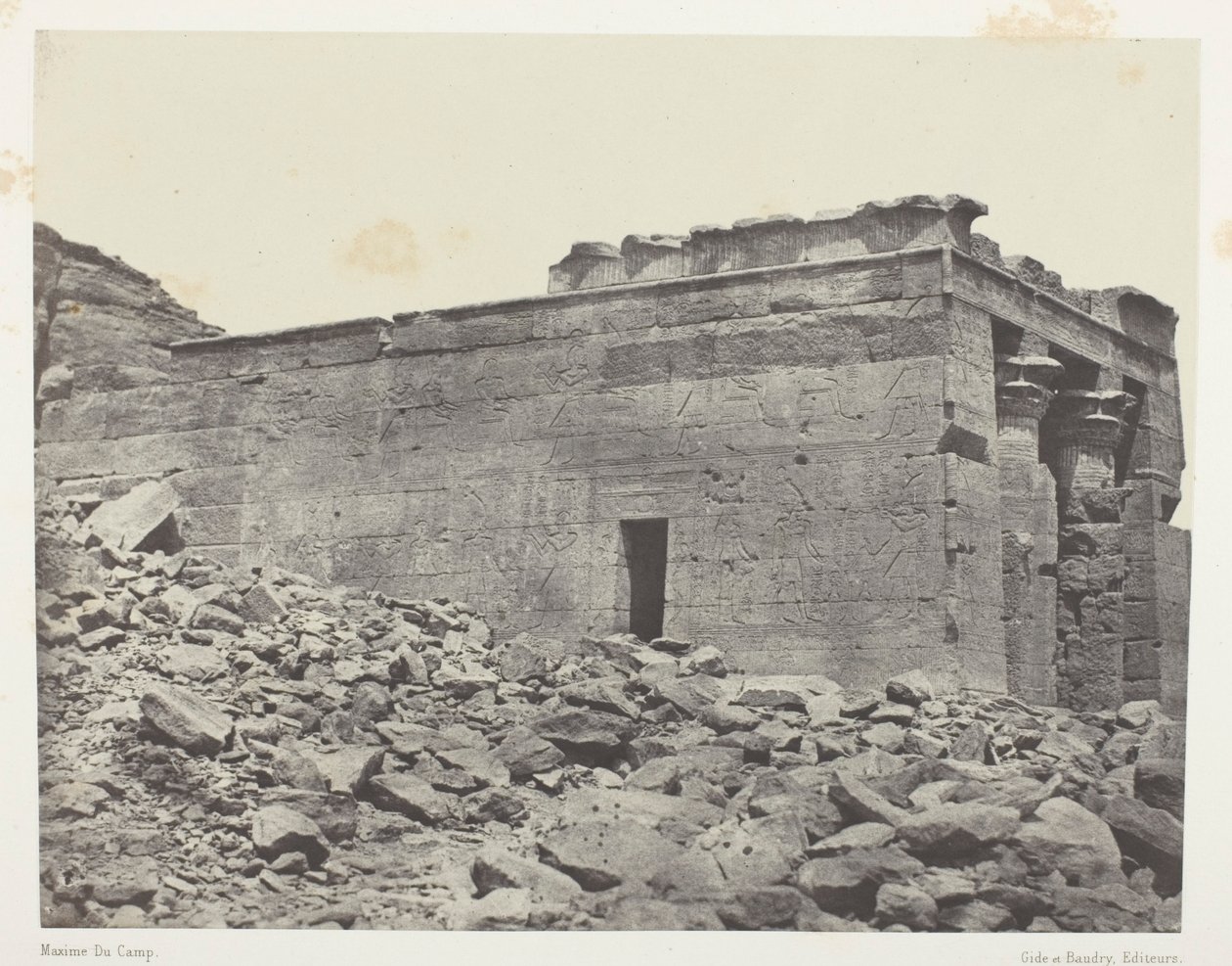 Temple De Dandour (Ancienne Tantour), Dédié à La Triade Osiris-Isis-Horus; Nubie, deska 93 z alba "Egypte, Nubie, Palestine et Syrie" (1852) od Maxime Du Camp