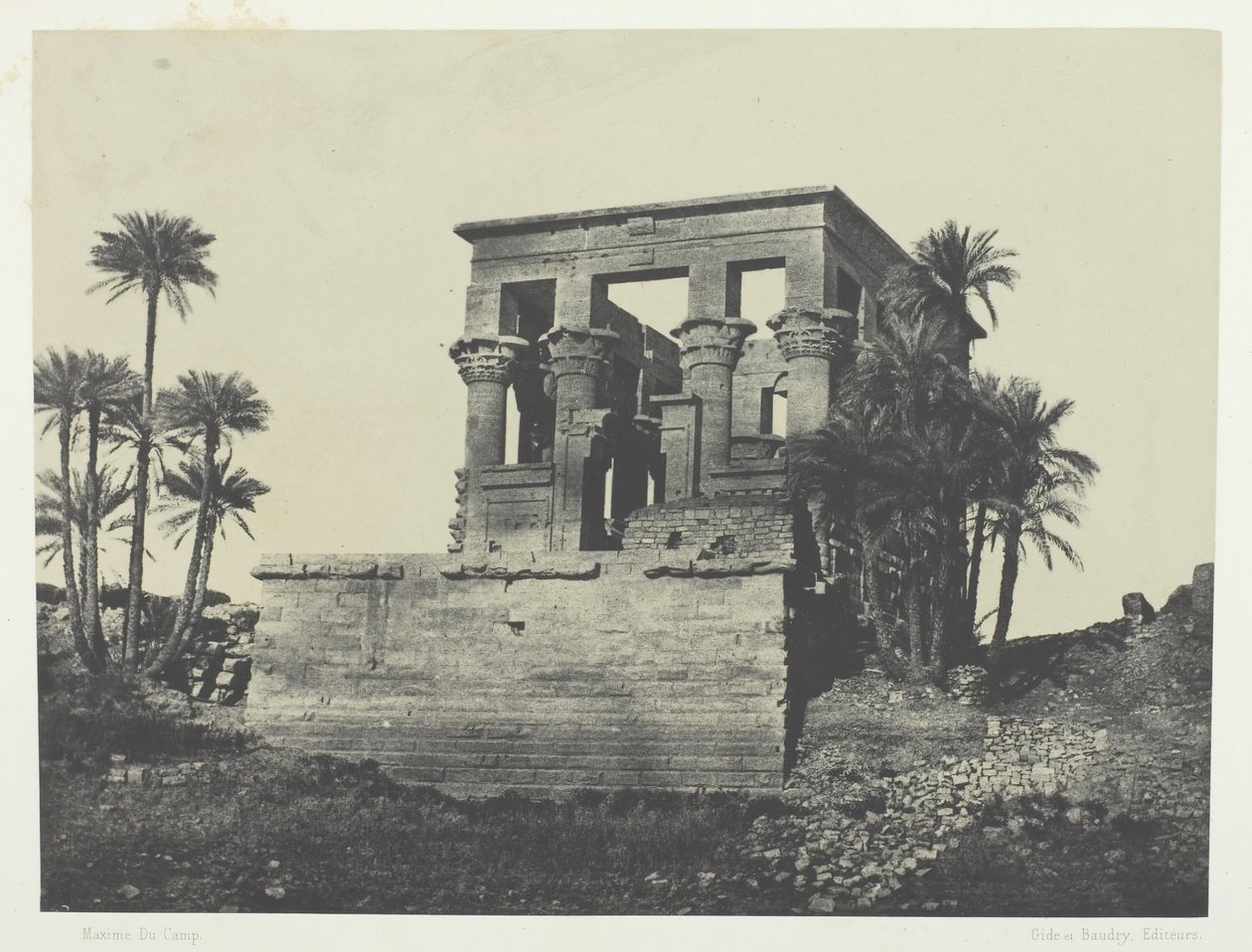 Temple Hypêthre, Philoe, Nubie, 184951, vytištěno 1852. od Maxime Du Camp