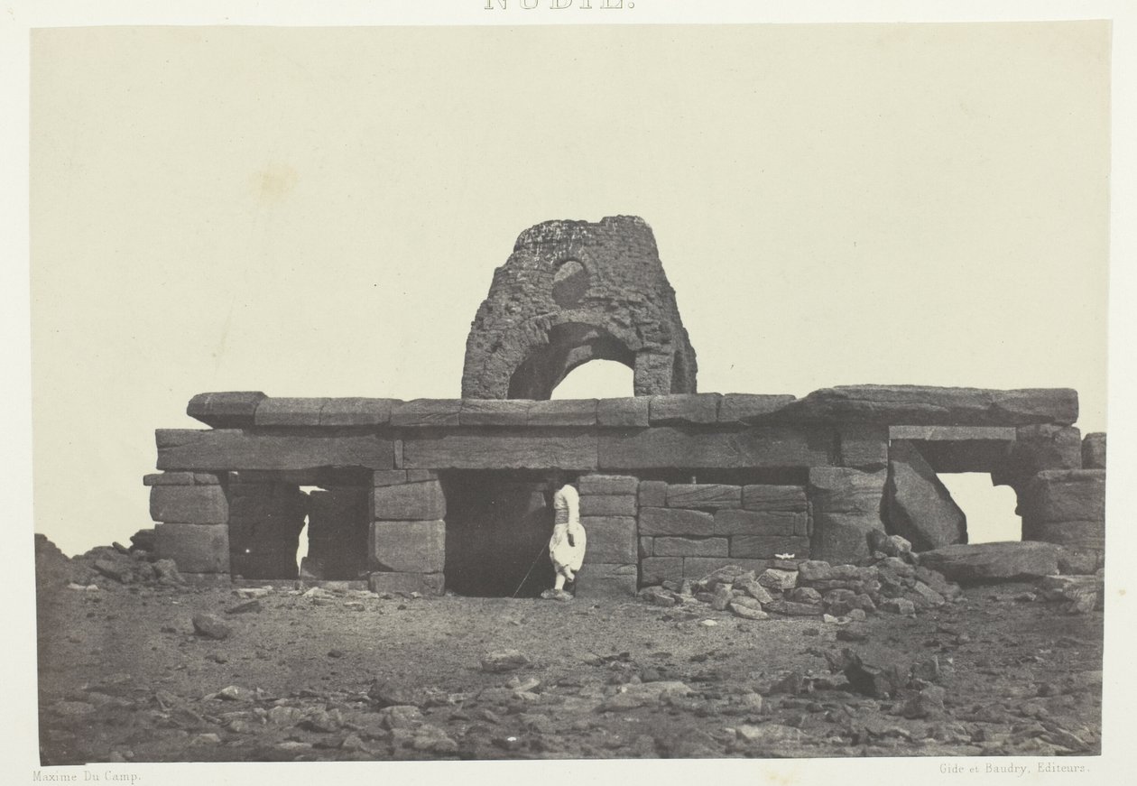 Amadin chrám; Núbie, deska 99 z alba "Egypte, Nubie, Palestine et Syrie" (1852) od Maxime Du Camp