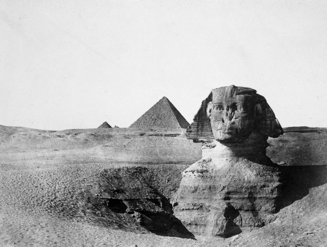 Velká sfinga a pyramidy v Gíze, Egypt, 1852 od Maxime Du Camp