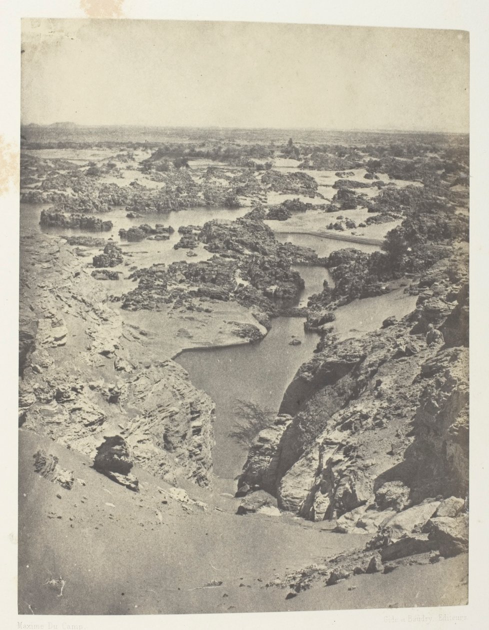 Vue Cavalière De La Seconde Cataracte; Nubie, deska 111 z alba "Egypte, Nubie, Palestine et Syrie" (1852) od Maxime Du Camp