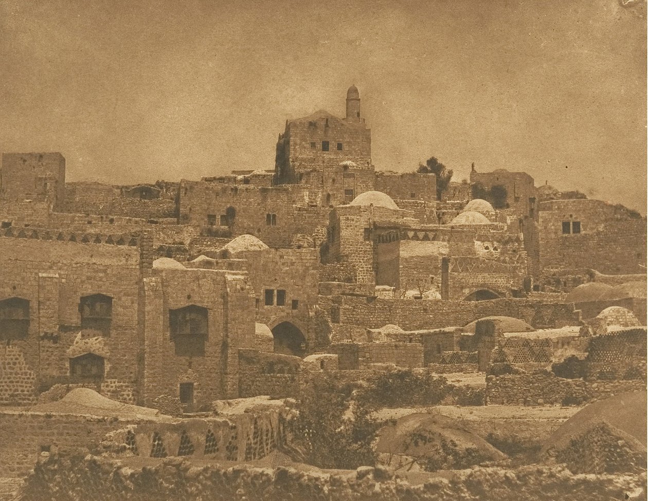 Pohled na mešitu El-Melouyeh a okolí Jeruzaléma, srpen 1850. od Maxime Du Camp