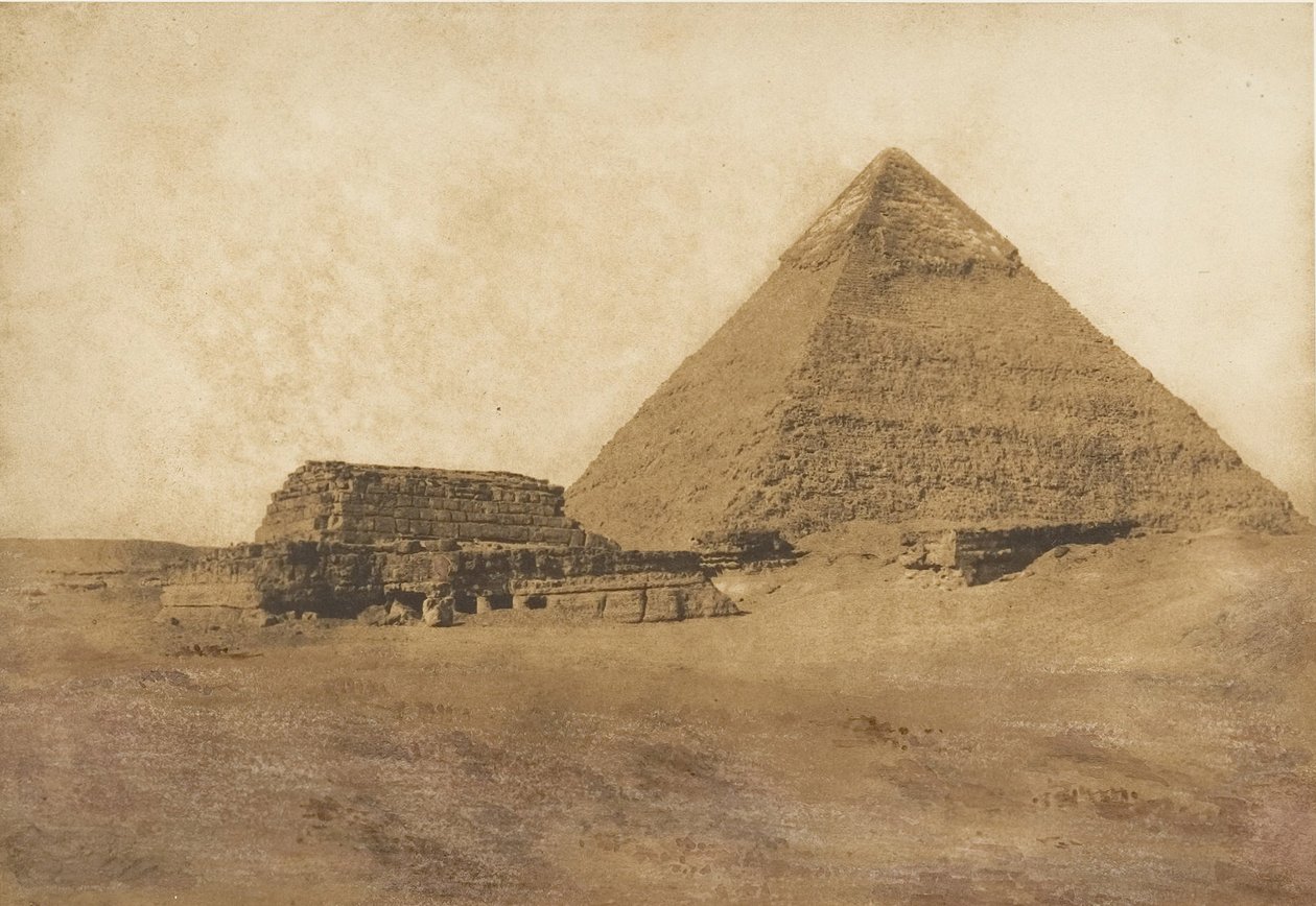 Pohled na druhou pyramidu, pořízený z jihovýchodu, prosinec 1849. od Maxime Du Camp