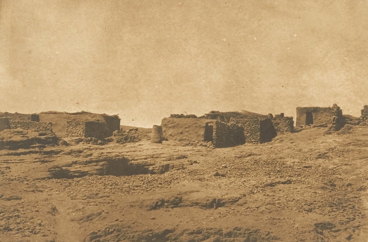 Pohled na vesnici Abou-hor obratník Raka, duben 1850. od Maxime Du Camp