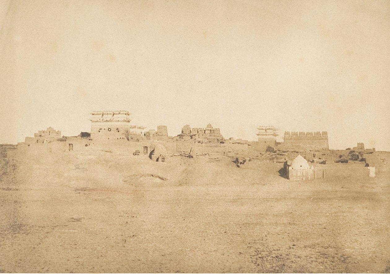 Pohled na část vesnice Luxor, Théby, 1849-50. od Maxime Du Camp