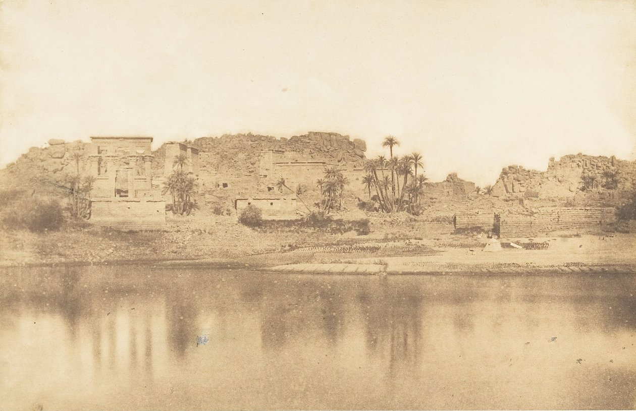 Celkový pohled na ostrov Philae, převzato z východu, 1849-50. od Maxime Du Camp