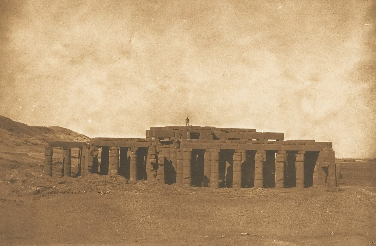 Celkový pohled na ruiny Rhamesseum, v Thébské Osymandian Tomb, 1849-50. od Maxime Du Camp