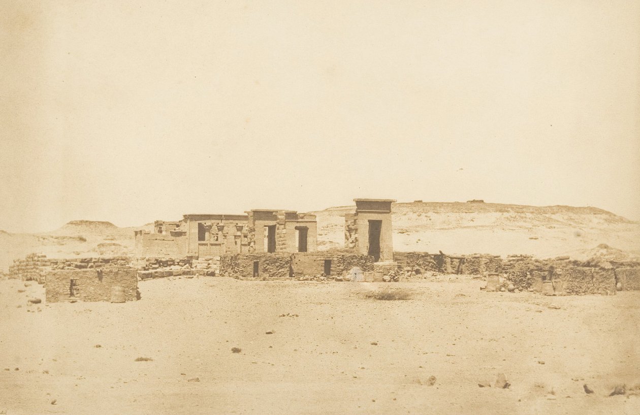 Celkový pohled na chrám a vesnici Déboude Parembole, 10. dubna 1850. od Maxime Du Camp