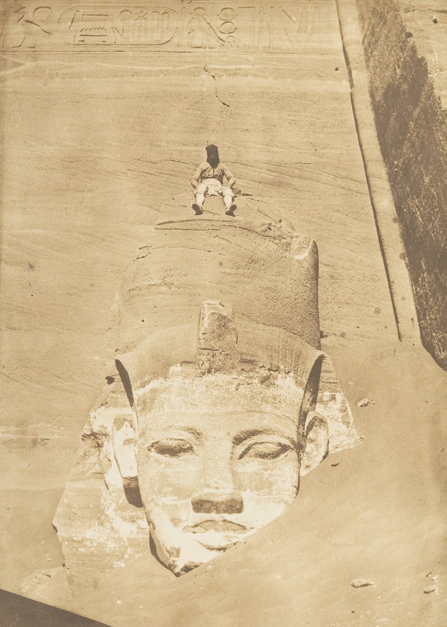 Nejzápadnější kolos chrámu Re, Abu Simbel, 1850. od Maxime Du Camp