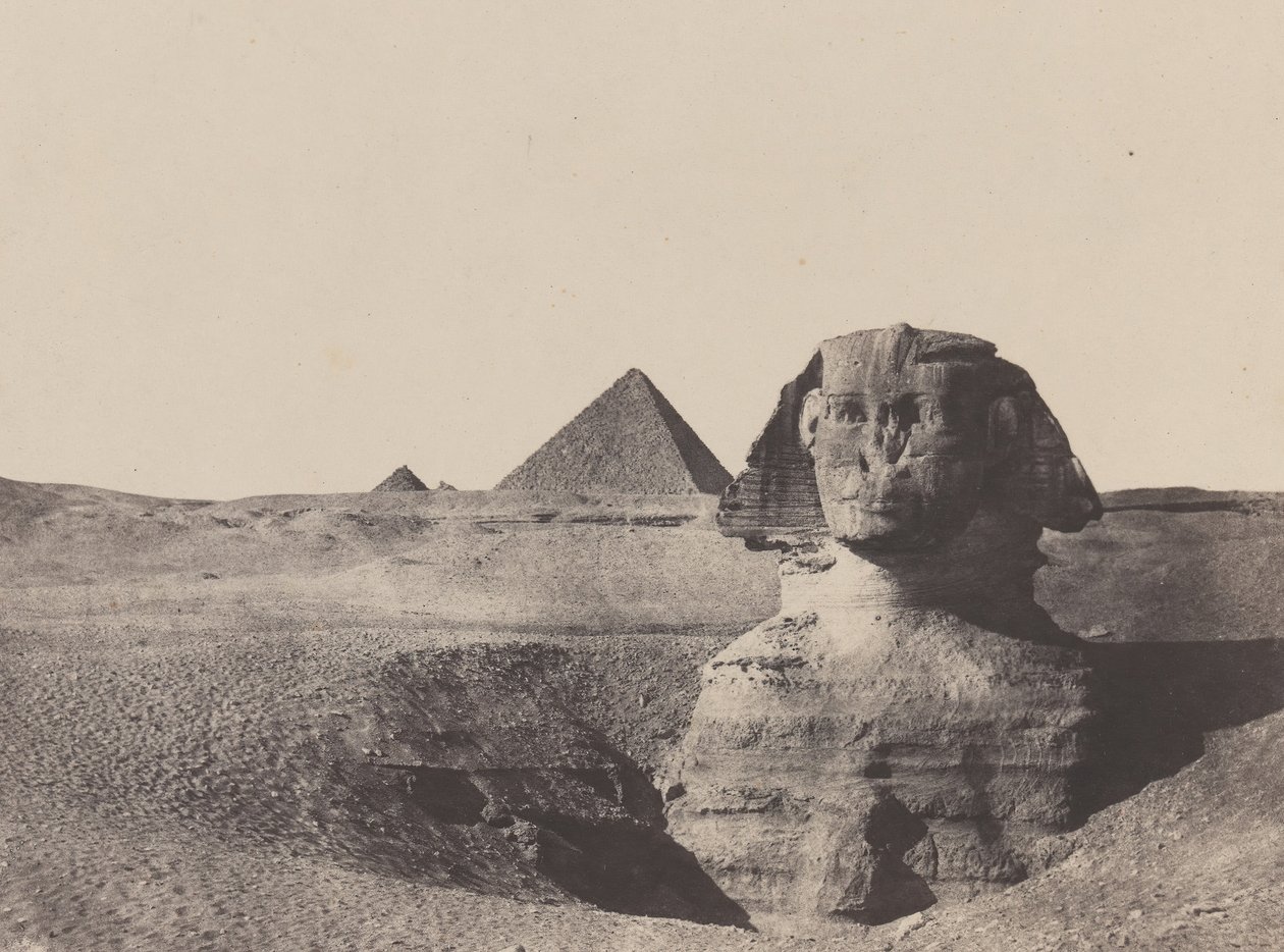 Střední Egypt, Sfinga, prosinec 1849, vytištěno 1852. od Maxime Du Camp