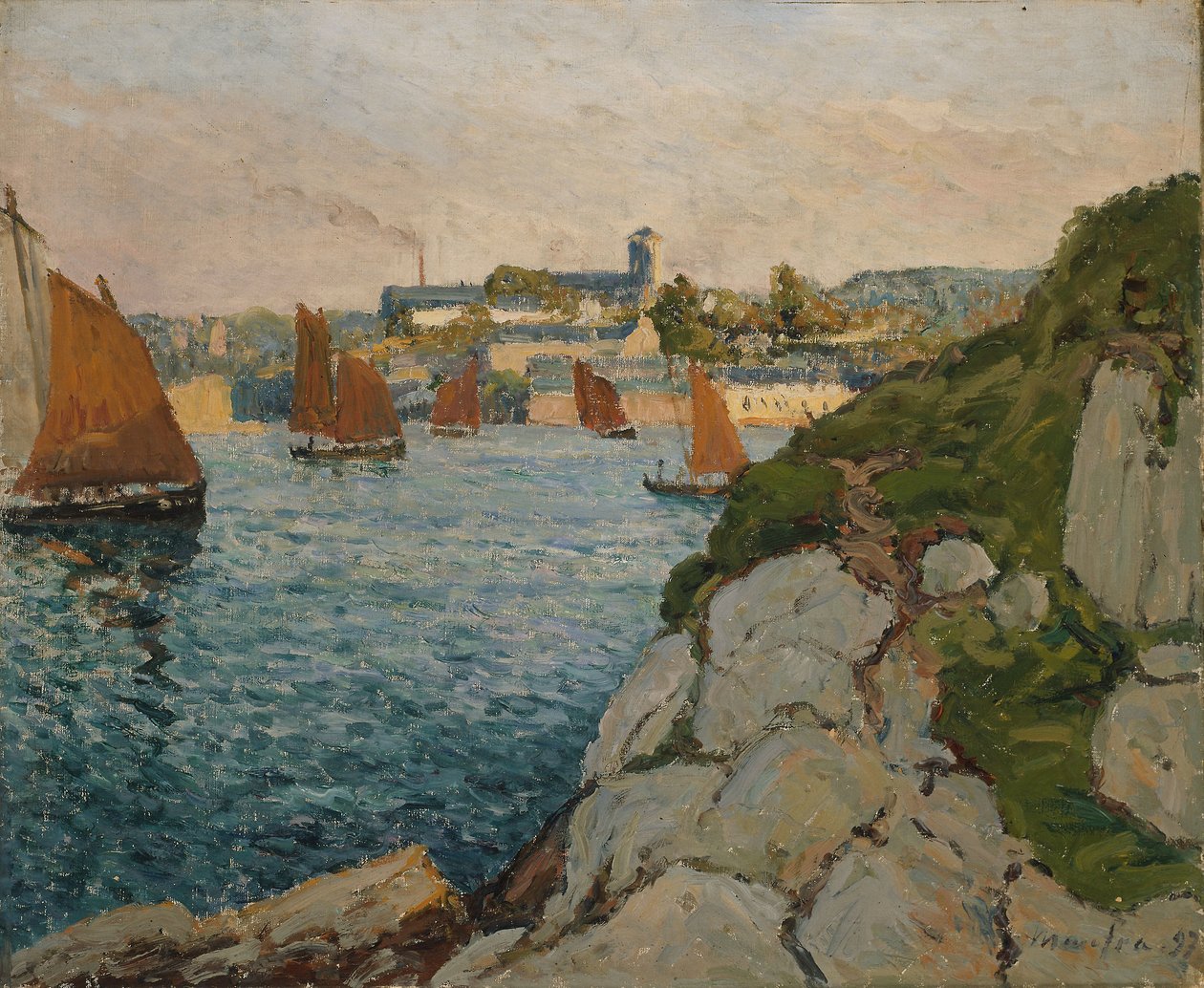 Douarnenez v Sunshine, 1897 od Maxime Emile Louis Maufra