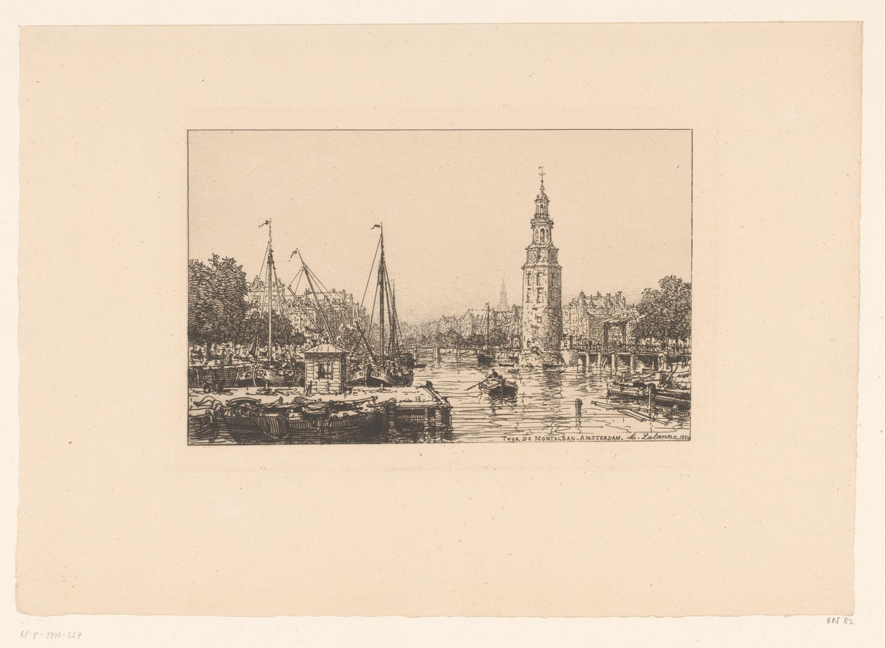 Pohled na Montelbaanstoren v Amsterdamu Tour de Montalban Amsterdam od Maxime François Antoine Lalanne